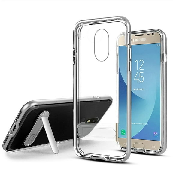 GSA Vitreous Candy Kickstand Case For Samsung Galaxy J3 (2018)/J337-Clear/Silver