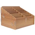 thumbnail image 4 of SHISUYAN Game Cards Storage Box Portable Multi-grid Cards Sorter Wooden Card Case, 4 of 9