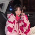 thumbnail image 3 of 2023 Invierno Estilo Coreano Harajuku Estampado En Forma De Corazón Chaqueta Con Capucha De Manga Larga De Felpa Para Mujer, 3 of 4