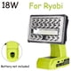 thumbnail image 1 of Linterna LED para Exteriores, Lámparas de Inundación para Makita/Dewalt/Milwaukee/Bosch/Black&Decker/Ryobi, Antorcha de Luz de Trabajo con Batería de Iones de Litio de 18V, 1 of 25