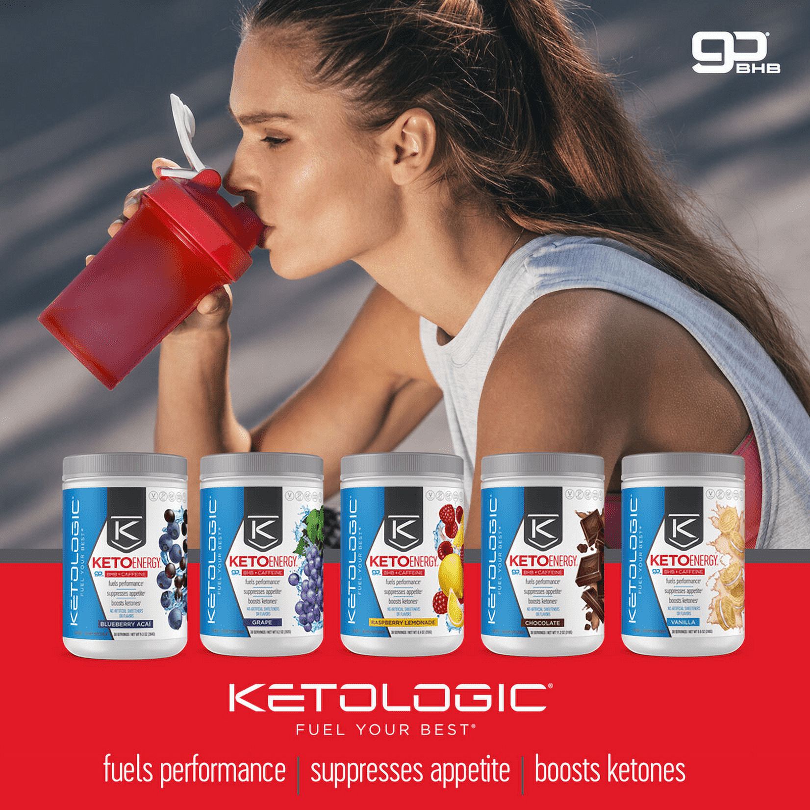 KetoLogic BHB Exogenous Ketones Caffeine Supplement, Raspberry Lemonade | 30 Servings - image 3 of 5