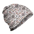 thumbnail image 1 of Floral Unisex Beanie, Colorful Birds Tulips Motif, Hiking Outdoors, White Multicolor, by Ambesonne, 1 of 1