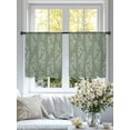 thumbnail image 4 of Dark Green Botanical Sheer Curtains 54 Inch Length 2 Panels Set Window Treatments, Pastoral Elegant Spring Floral Rod Pocket Semi Curtains for Living Room/Bedroom/Kitchen Décor, 104"W x 54"L, 4 of 7