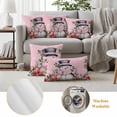 thumbnail image 6 of Pink Snowman Outdoor Waterproof Pillow Covers, Christmas Poinsettia Winter Snowflake Decorative Square Throw Pillowcase Sofa Cushion Sham for Patio/Couch/Chair, 24"x24" 2 Pack, 6 of 8