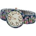 thumbnail image 3 of Blekon Collections Quartz Women's 39mm Case Floral Design Stretch Band Watch, 3 of 5