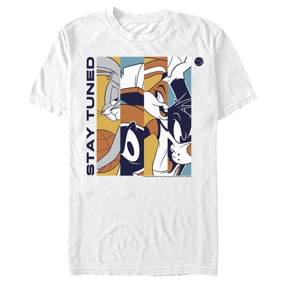 Men's Space Jam: A New Legacy Stay Tuned Panels  Graphic Tee White X Large