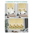 thumbnail image 4 of Sunflower Tie Up Curtains for Windows 45 Inch Length Balloon Curtains Kitchen Adjustable Balloon Window Shade Retro Buffalo Plaid Yelloe Beige Country Bee Tie Up Bathroom Curtain Window 52"x45", 4 of 6