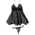 thumbnail image 3 of Lingerie For Women Lace Lace Female See Through Front Split Halter Nightgown, 3 of 5