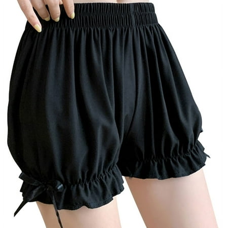 Women Adult Ice Silk Ruffled Pumpkin Shorts Pants Bloomers Safety Under Pants