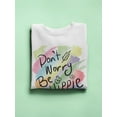 thumbnail image 3 of Don't Worry, Be Hippie Quote Sweatshirt Women -Image by Shutterstock, Female 5X-Large, 3 of 4