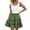 Green, variant on Women's Bohemian Skirt with Built-in Shorts, Tiered Ruffle Flowy Mini Skirt, Casual Beach Skirt for Vacation, Summer and Festival,Black,L