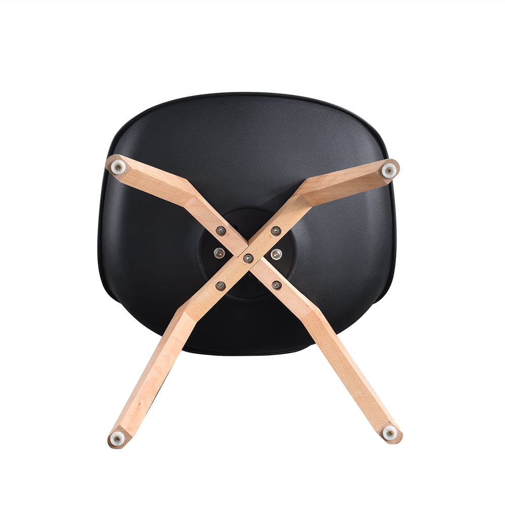 Kepooman Nordic Style Dining Chair, Side Tulip Chair Suitable for Dining Room, Living Room and Kitchen, Beech Wood Legs, Set of 4, Black Kepooman Nordic Style Dining Chair, Side Tulip Chair Suitable for Dining Room, Living Room and Kitchen, Beech Wood Legs, Set of 4, Black