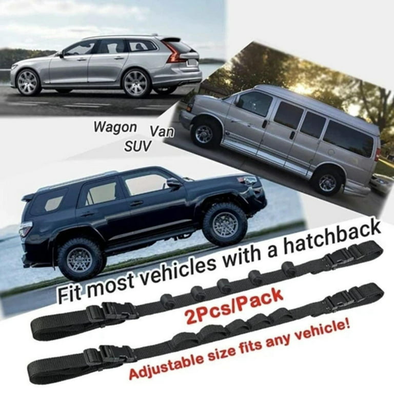 Pack of 2pcs Vehicle Fishing Pole Holder, Adjustable Nylon Poles Rack Holder Straps, SUV Van Roof Rack Fishing Rod Carrier, Men's, Size: 220 cm, Black