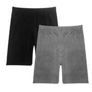 Women's Stretch Jersey Bike Shorts - 2 Pack - Heather Grey and Solid Black - Small