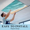 thumbnail image 5 of 2 Pack Ocean Waves Fluorescent Light Covers for Ceiling Lights Abstract Gradient Yellow Turquoise Waves Beach Magnetic Ceiling Light Covers Overhead Light Filters for Office Classroom Home, 5 of 9