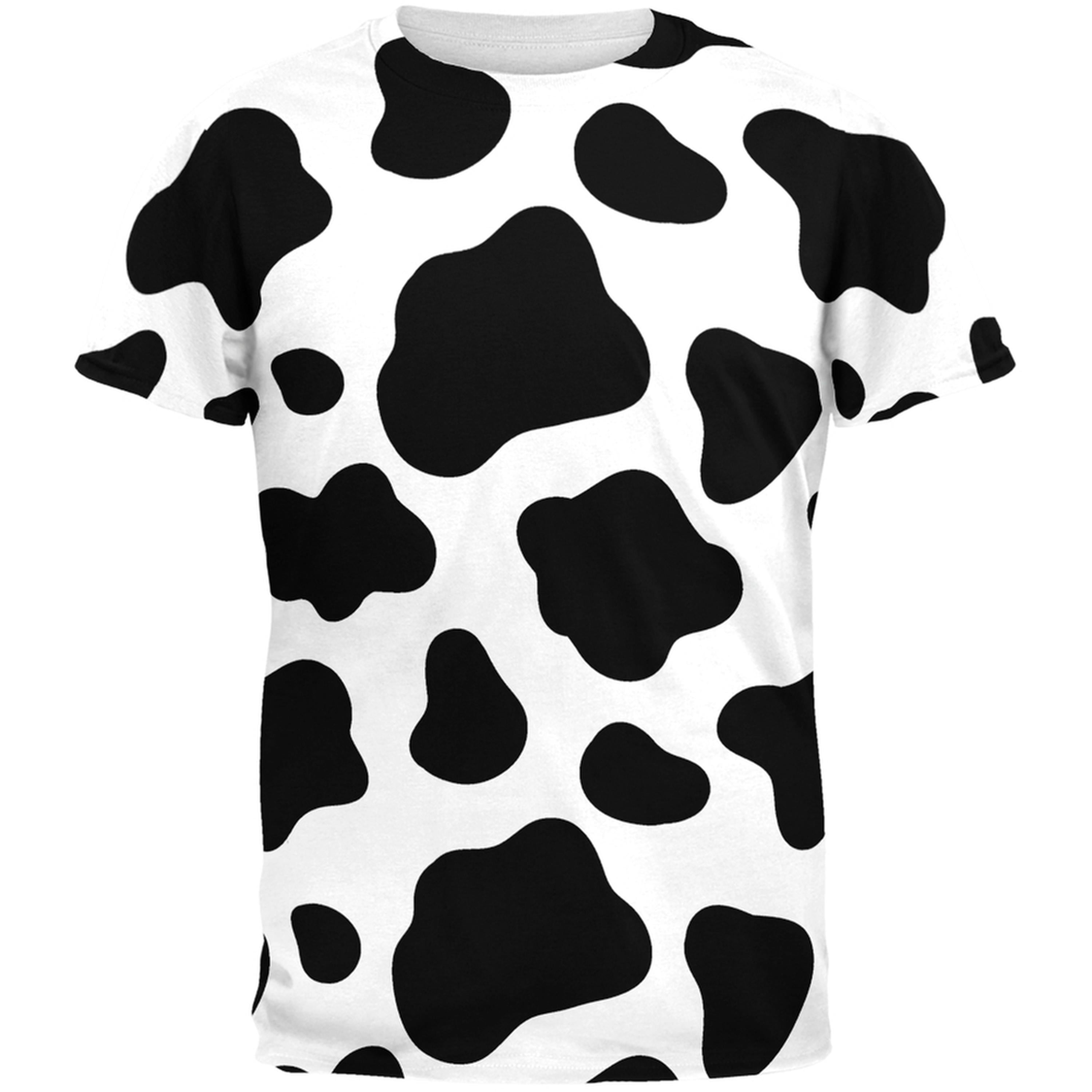 Cow Print Pattern T-Shirt Hooded with A Pocket Rope Hat Customization Fashion Novelty 3D Mens