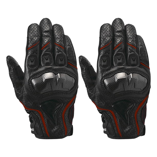 Soidarity Paquete de 2 guantes de motocicleta, guantes portátiles de invierno y otoño, equipo Protector transpirable para conducción profesional al aire Ciclismo negro rojo SG Soidarity OD027440-09