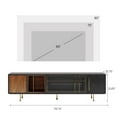 thumbnail image 2 of POVISON 78.74" Modern Black TV Stand, Wood TV Console with Cabinets, Glass, Flip-Down Glass Door, 2 of 7