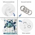 thumbnail image 5 of Blue Teal Coastal Turtle Waterproof Fabric Shower Curtain,Summer Beach Starfish Nautical Waterproof Fabric Shower Curtain for Bathroom Curtains Bathtubs Shower Curtains with 12 Hooks Extra Long 72x96, 5 of 8