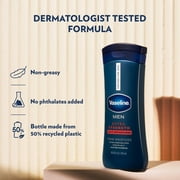 Vaseline Men Extra Strength 3-in-1 Face, Hands & Body Lotion for Men For Dry Skin with Ultra-Hydrating Lipids, 10 fl oz