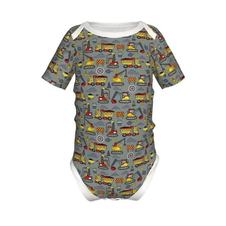 

Yiaed Funny Construction Print Infant Climbing Short Sleeve Onesie One-Piece Baby Bodysuit Clothes 0-12 Months -6 Months