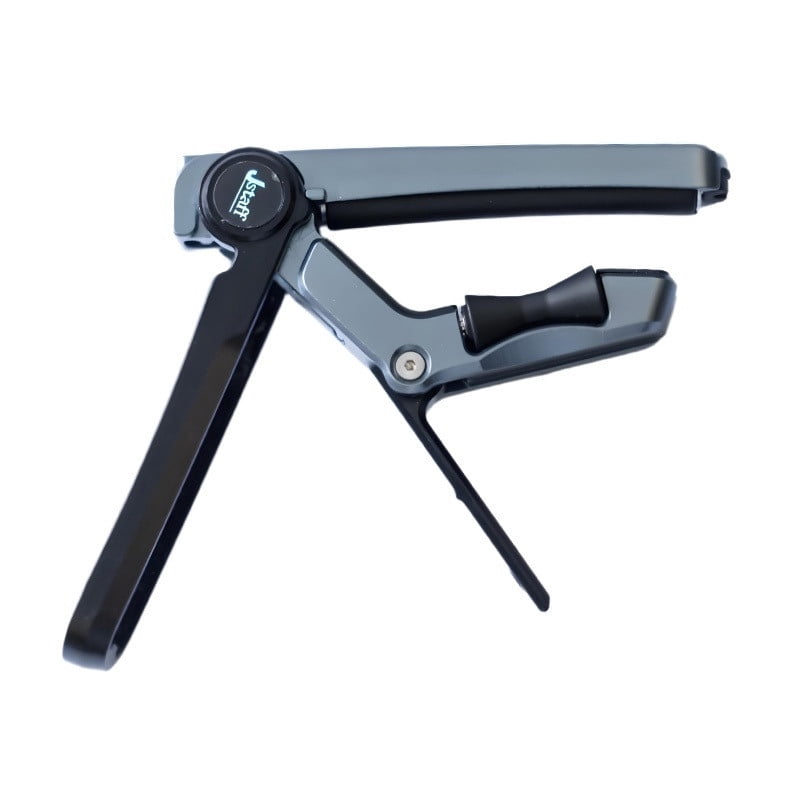 JStaff S1 Gliding Capo - Aluminum & Silicone Roller Capo for Acoustic Guitars Black