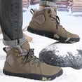 thumbnail image 4 of Mens Fleece Lined Snow Boots Winter Warm Lace Up Lightweight Hiking Booties Outdoor Non Slip Work Shoes, 4 of 6