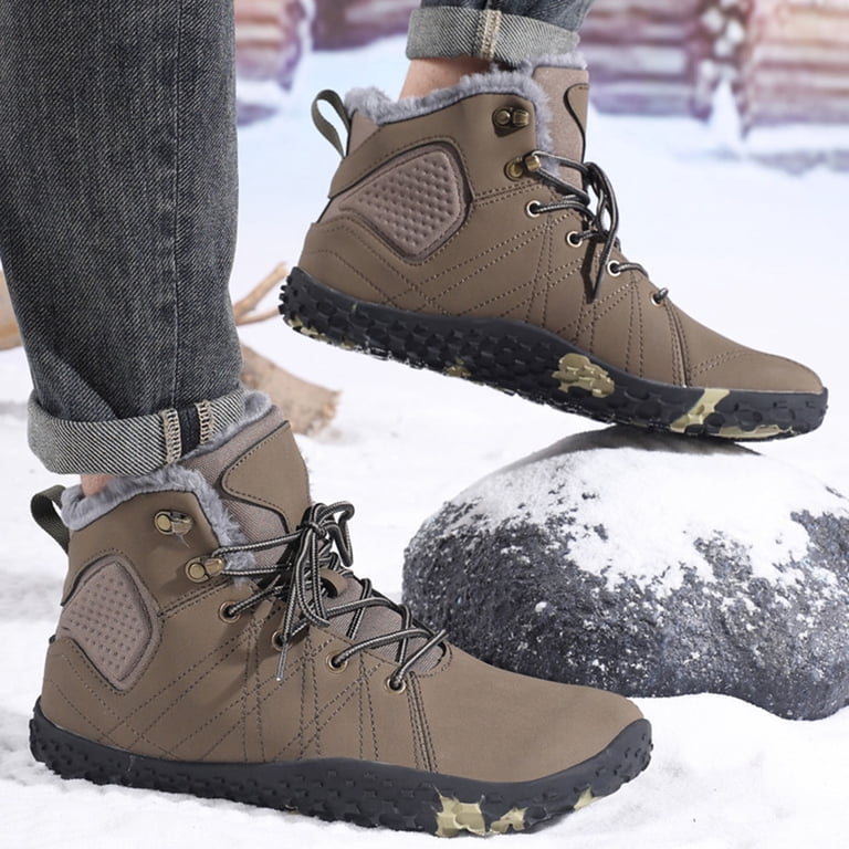 Sherpa-Lined Winter Boots in Tan/Beige, Two-Tone Suede & Canvas - Men\'s 9.5 Born Shearling In Women main image 3