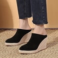 thumbnail image 4 of Womens Platform Clogs Espadrilles Wedge Shoes Closed Toe Sandals Comfortable Slip On Sandals, 4 of 9