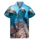 thumbnail image 3 of Camisa hawaiana con estampado 3D de delfines y dibujos animados para hombre, camisetas de manga corta a la moda Harajuku, blusa con botones, 3 of 5