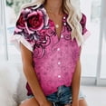 thumbnail image 2 of Blusa con estampado floral de manga corta con cuello en V para mujer OAVQHLG3B Store  lin121212, 2 of 4