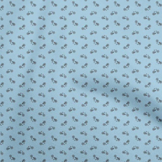 oneOone Polyester Spandex Light Blue Fabric Bicycle Craft Projects Decor Fabric Printed By The Yard 56 Inch Wide