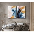 thumbnail image 2 of PixonSign Canvas Print Wall Art Set Cloud Inspired Smeared Brushstrokes Geometric Shapes Illustrations Modern Art Contemporary Colorful Multicolor Ultra for Living Room, Bedroom, Office - 24"x36"x2, 2 of 5