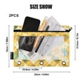 thumbnail image 3 of ALAZA 2 Pack Pencil Pouch Flowers on Checkered Pattern Pencil Case for 3 Ring Binder Clear Window Pencil Bag Organizers, 3 of 6