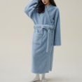thumbnail image 5 of GHSOHS Robes for Women Nightdress Plus Size Nightgowns Flannel Bathrobe Pajamas Lengthened Winter Thick Bathrobe Comfortable Thick Cotton Flannel Shawl Collar Couple Robe Sleepwear Robe Nightgown, 5 of 8