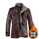 thumbnail image 4 of Chaqueta de cuero PU con cuello de piel gruesa de terciopelo sólido para hombre de otoño e invierno, chaqueta de cuero de talla grande, abrigo de motocicleta, ropa de motorista para hombre, 4 of 5