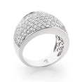 thumbnail image 2 of Large Pave Natural Diamond Ring Statement Jewelry Wide Wedding Band (White Gold Size 7.5), 2 of 3