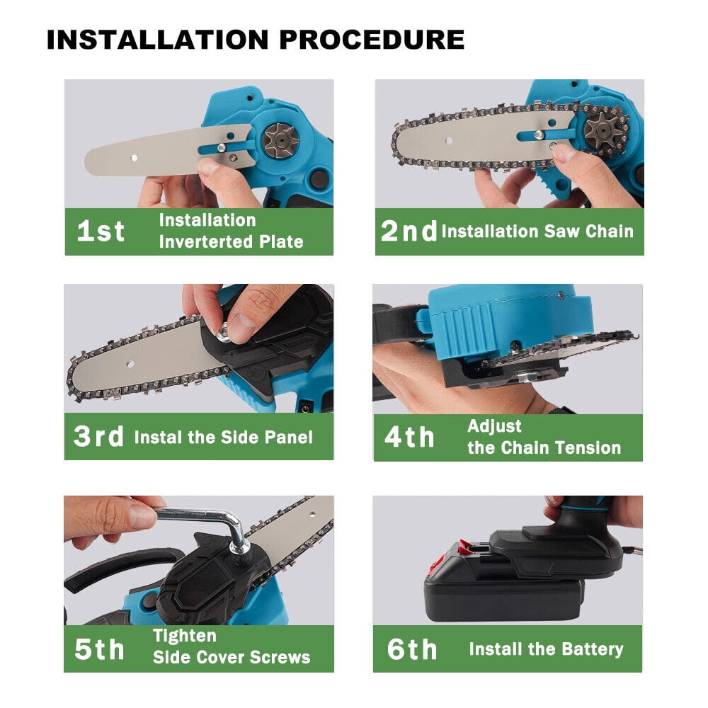 Maraawa Mini Chainsaw 6 inch Cordless Handheld Chain Saw Battery Powered  Pruning Shears for Tree Trimming Wood Cutting Courtyard