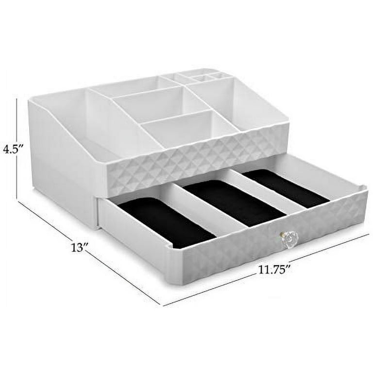 Cosmetic Storage Box Organizer - Compartments to Organize and Store your  Cosmetics Makeup and Accessories. Drawer with Padding to Protect Jewelry.