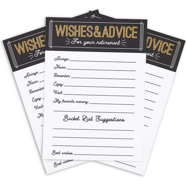 36 Pack Retirement Advice and Wishes Cards 5 x 7 inches, Great for