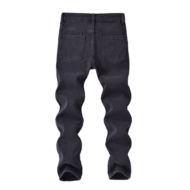 Ripped Jeans for Boys Boy's Skinny Fit Stretch Black Jeans Boys