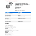 thumbnail image 2 of Front Wheel Hub Assembly Set 2 - Compatible with 2014 - 2019 BMW i3 - Autopart Premium, 2 of 2
