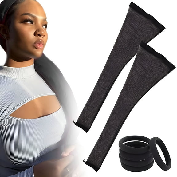 TELOLY Hairweave Sleeve for Locs with Drawstring, Breathable Lightweight Long Hair Weave Dreadlock Cap Wig Cap with Elastic for Bun Faux Locs