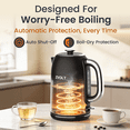 thumbnail image 6 of ZentraVolt 1.7L Electric Tea Kettle, Stainless Steel Matte Black with Red LED Indicator, Auto shut-off, Removable Lid, 6 of 6