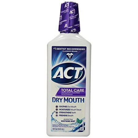 ACT Total Care Anticavity Fluoride Rinse Dry Mouth Soothing Mint 18 oz