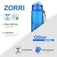 thumbnail image 3 of Botella de agua ZORRI 700 ml libre de BPA, a prueba de fugas, con filtro, 3 of 9