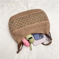 thumbnail image 5 of Yucurem Large Capacity Straw Crossbody Shoulder Bag, Handmade Woven Underarm Bags for Summer Travel Beach Vacation (Khaki), 5 of 9
