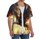 thumbnail image 2 of Fotbe Golden Sky Bald Eagle Camisa Estampada de Manga Corta para Hombre, Casual de Verano, Estilo Playero, Sin Arrugas-Small, 2 of 5