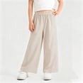 thumbnail image 2 of Wiyuqeen Girls Parachute Cargo Pants Causal Hiking Wide Leg Pants with Pockets Lightweight Running Open Bottom Joggers Palazzo Trousers 3-12Y, 2 of 7