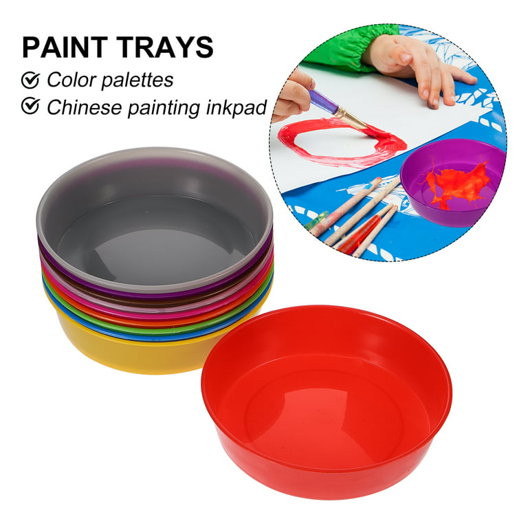 Paint Kids Trays Mixing Tray Pallets Painting Artist Art Color Sponge Foam  Brushes Plate Craft Multicolor Stick Acrylic 